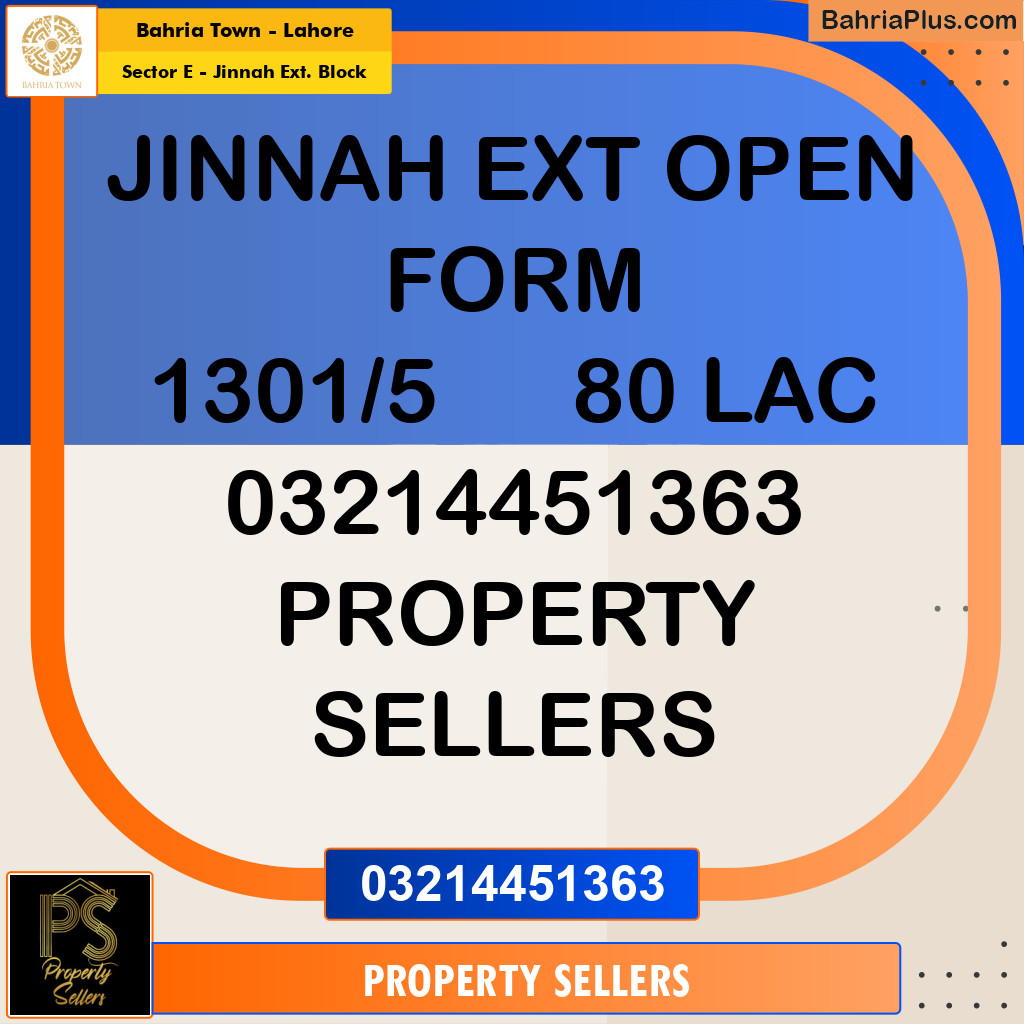 5 Marla Residential Plot for Sale in Sector E - Jinnah Ext. Block -  Bahria Town, Lahore - (BP-336156)