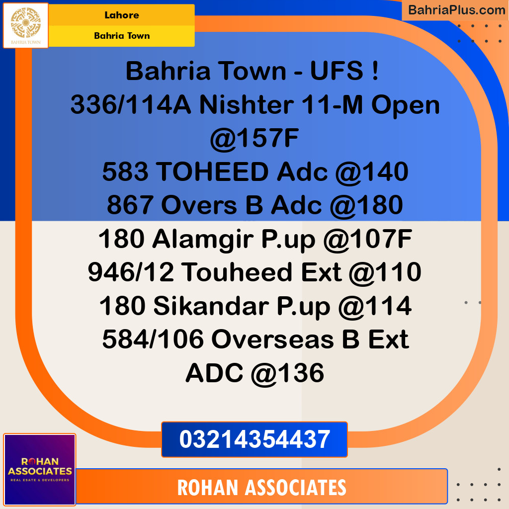 Residential Plot for Sale in Bahria Town, Lahore - (BP-336165)
