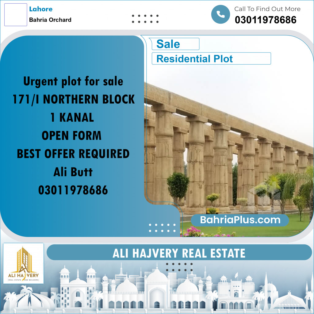 1 Kanal Residential Plot for Sale in Bahria Orchard, Lahore - (BP-336237)