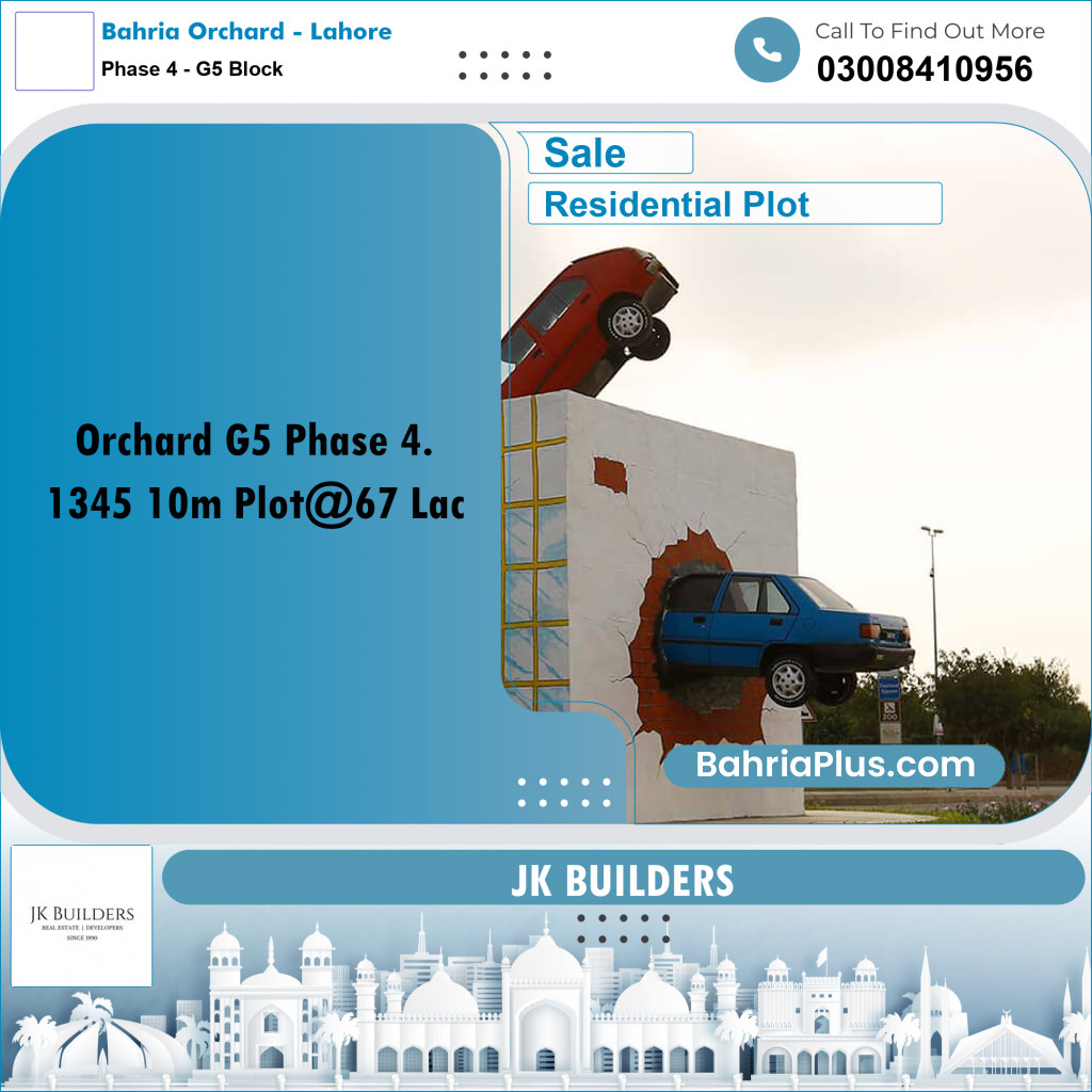 10 Marla Residential Plot for Sale in Phase 4 - G5 Block -  Bahria Orchard, Lahore - (BP-336435)