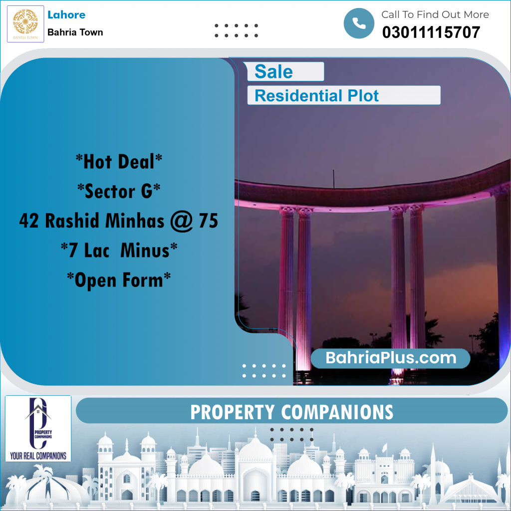 Residential Plot for Sale in Bahria Town, Lahore - (BP-336627)