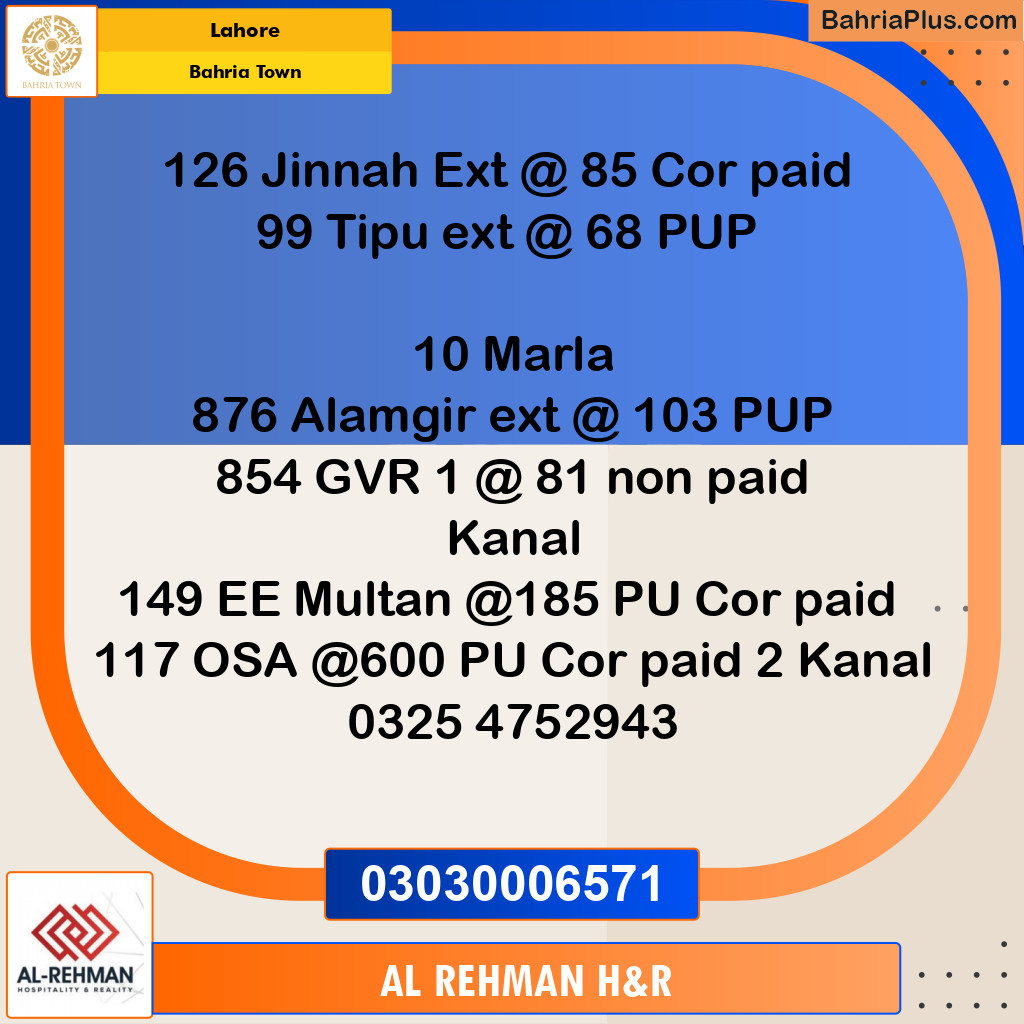 5 Marla Residential Plot for Sale in Bahria Town, Lahore - (BP-336635)