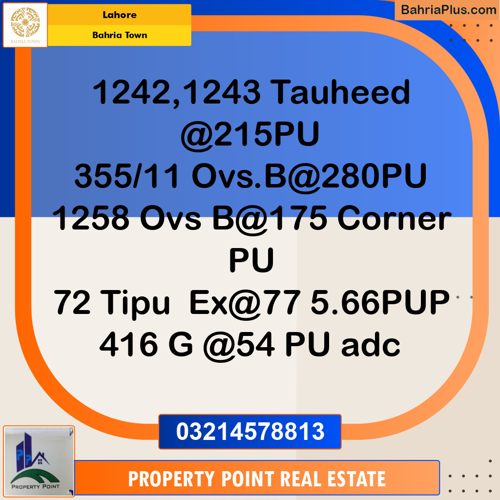 Residential Plot for Sale in Bahria Town, Lahore - (BP-336663)