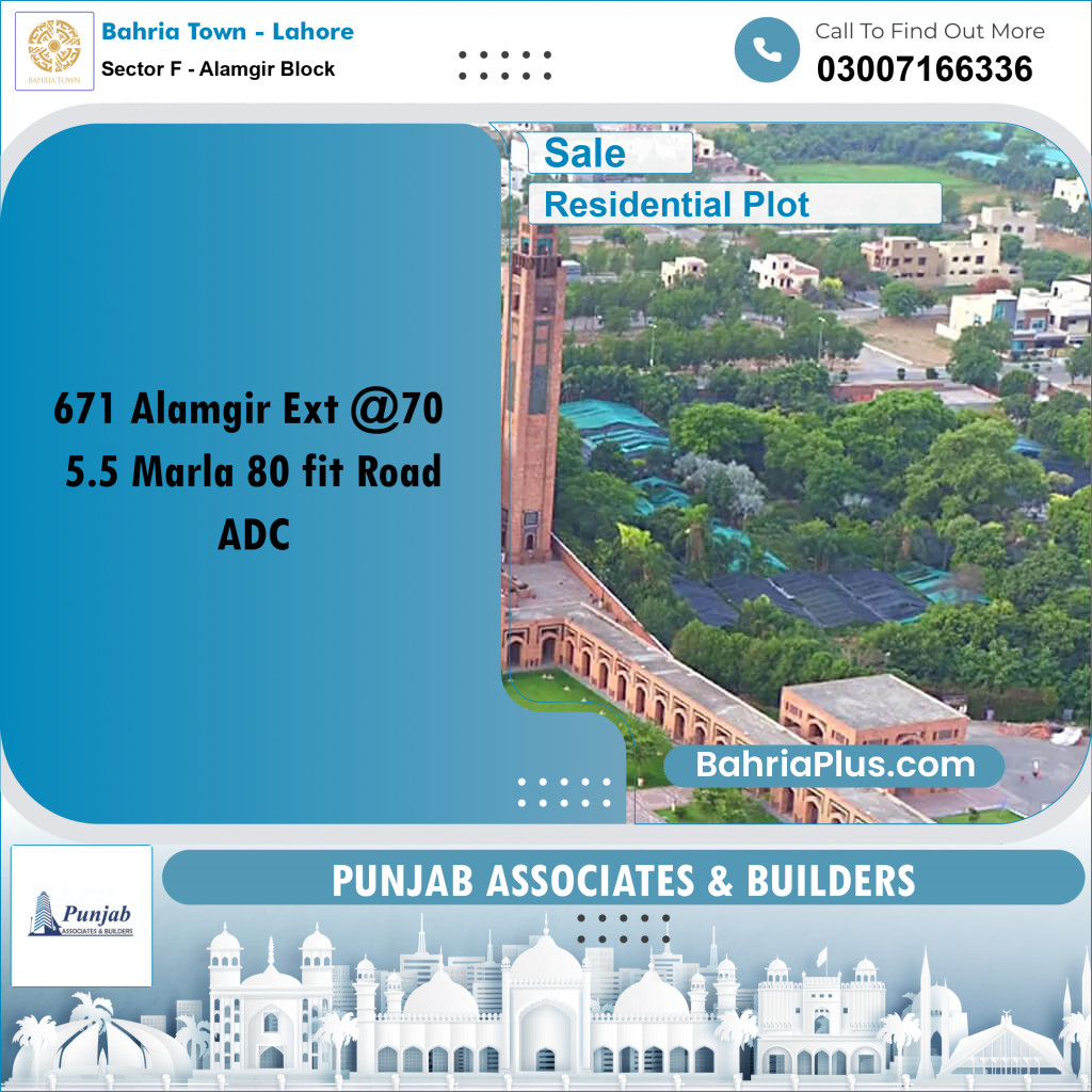 Residential Plot for Sale in Sector F - Alamgir Block -  Bahria Town, Lahore - (BP-336694)