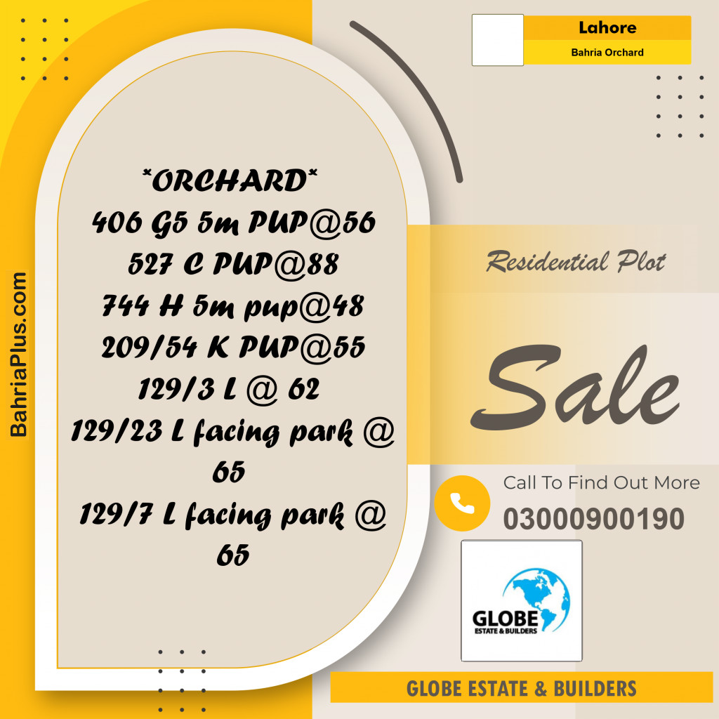 Residential Plot for Sale in Bahria Orchard, Lahore - (BP-336770)