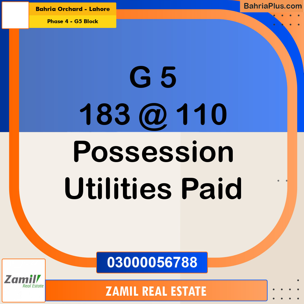 10 Marla Residential Plot for Sale in Phase 4 - G5 Block -  Bahria Orchard, Lahore - (BP-336822)