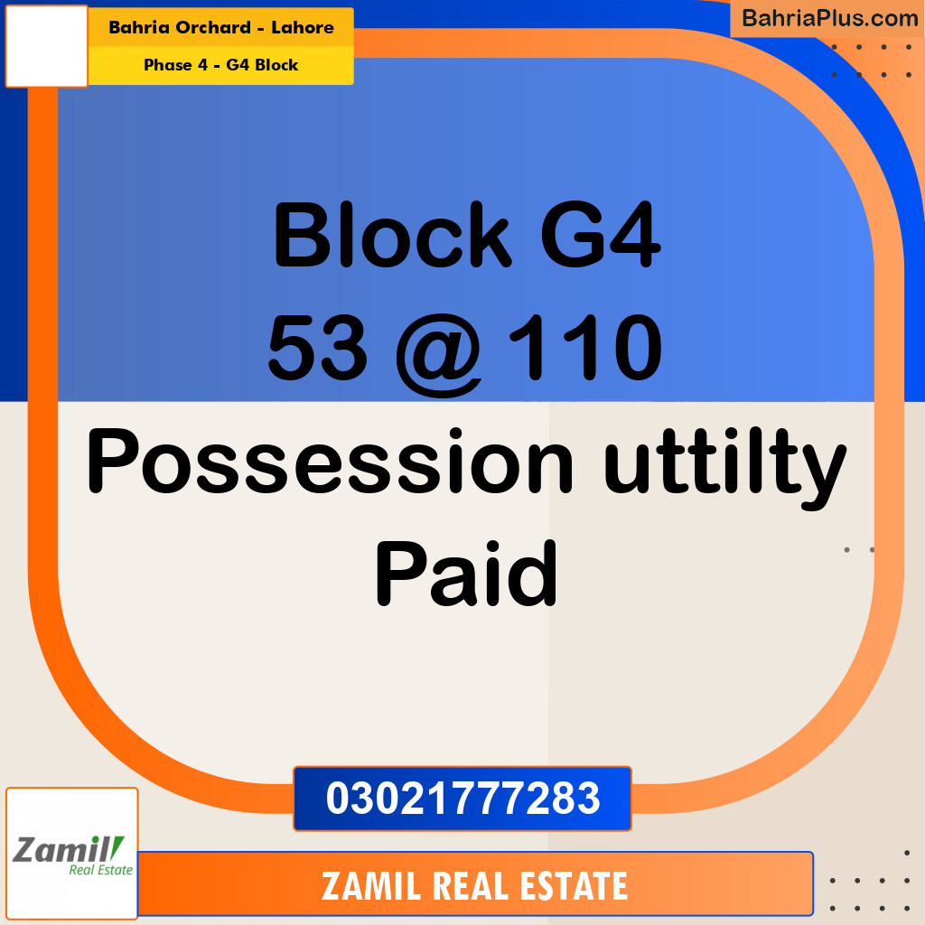 10 Marla Residential Plot for Sale in Phase 4 - G4 Block -  Bahria Orchard, Lahore - (BP-336824)