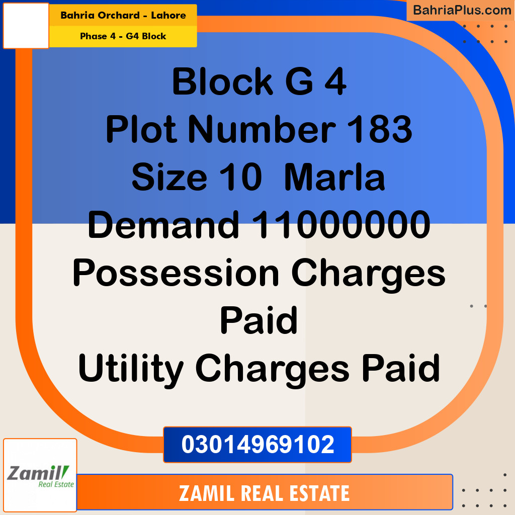 10 Marla Residential Plot for Sale in Phase 4 - G4 Block -  Bahria Orchard, Lahore - (BP-336829)