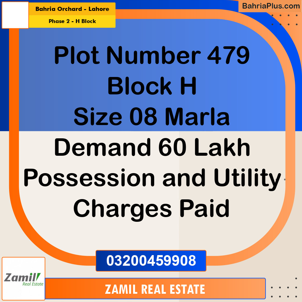 8 Marla Residential Plot for Sale in Phase 2 - H Block -  Bahria Orchard, Lahore - (BP-336830)