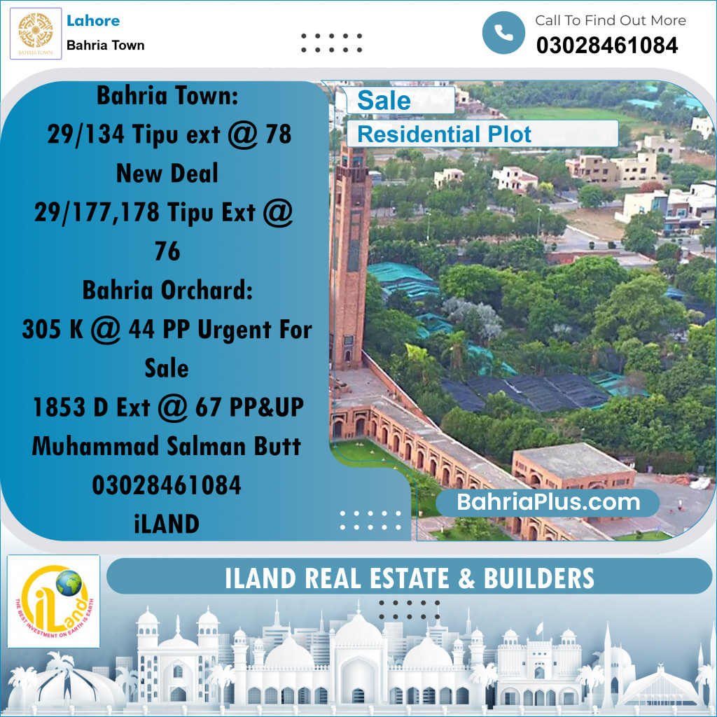 Residential Plot for Sale in Bahria Town, Lahore - (BP-336887)