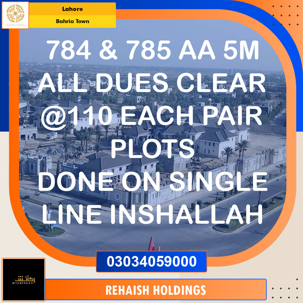 Residential Plot for Sale in Bahria Town, Lahore - (BP-336931)