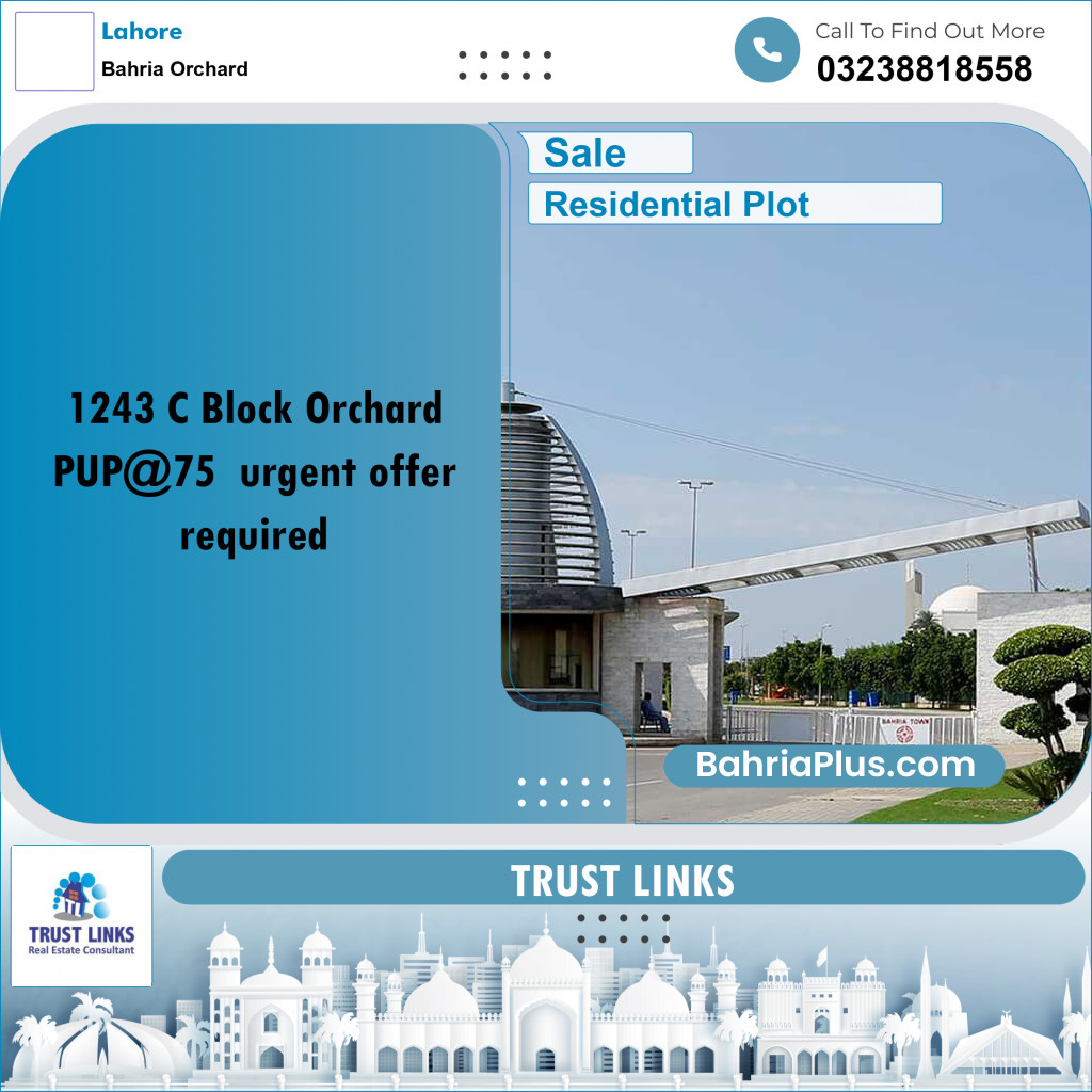 Residential Plot for Sale in Bahria Orchard, Lahore - (BP-336965)