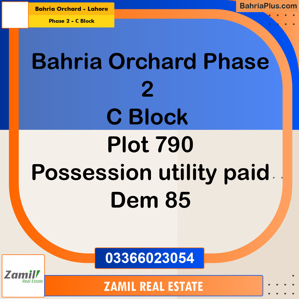 5 Marla Residential Plot for Sale in Phase 2 - C Block -  Bahria Orchard, Lahore - (BP-336979)