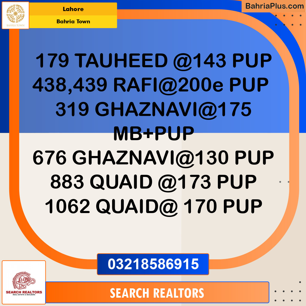 Residential Plot for Sale in Bahria Town, Lahore - (BP-337007)