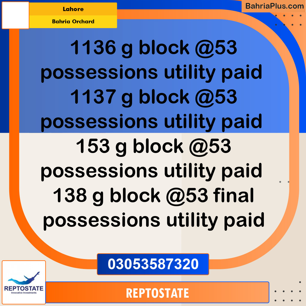 Residential Plot for Sale in Bahria Orchard, Lahore - (BP-337042)