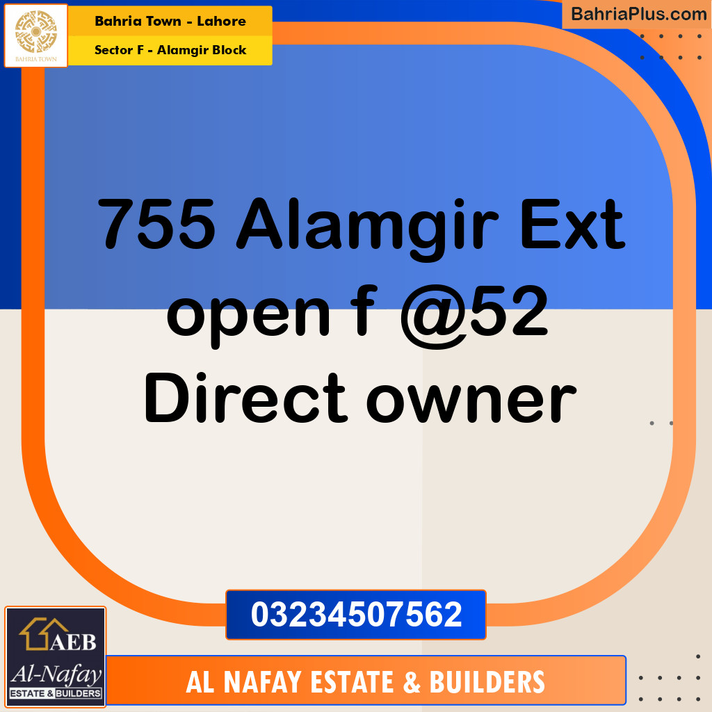 5 Marla Residential Plot for Sale in Sector F - Alamgir Block -  Bahria Town, Lahore - (BP-337105)