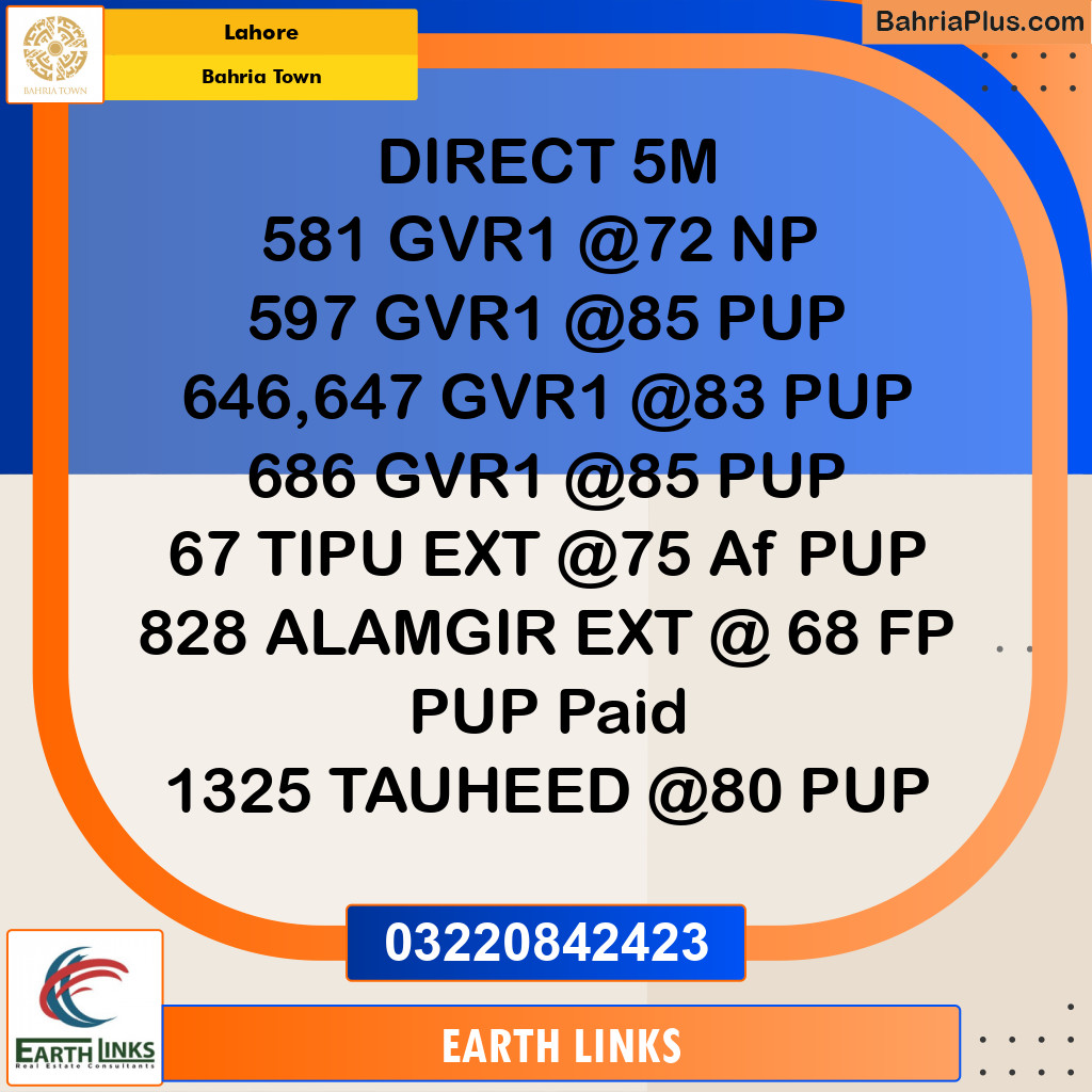 Residential Plot for Sale in Bahria Town, Lahore - (BP-337113)