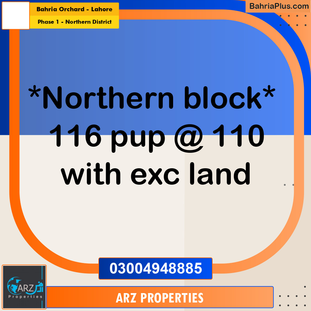 Residential Plot for Sale in Phase 1 - Northern District -  Bahria Orchard, Lahore - (BP-337244)