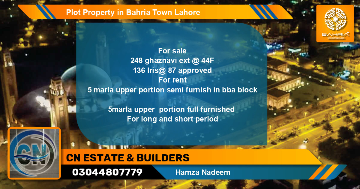 Residential Plot for Sale in Bahria Town, Lahore - (BP-33725)