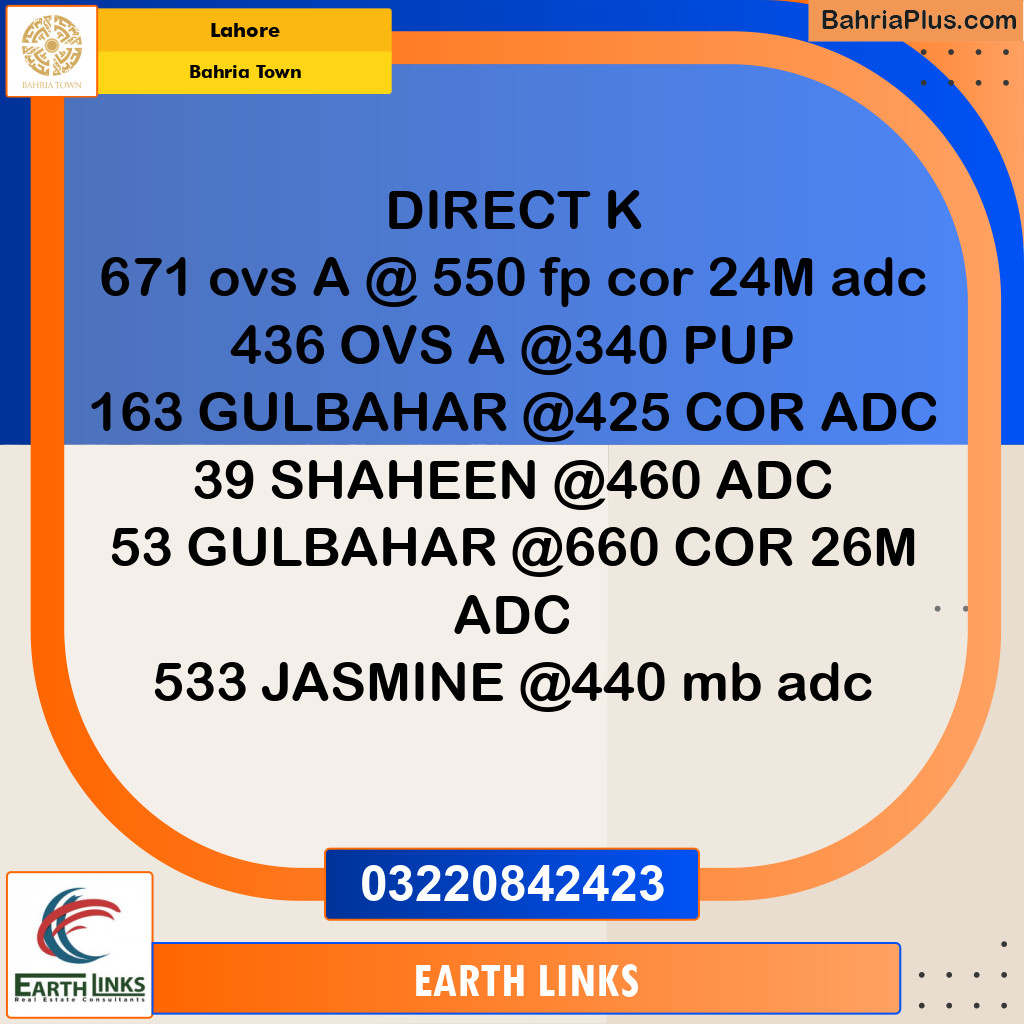 Residential Plot for Sale in Bahria Town, Lahore - (BP-337301)