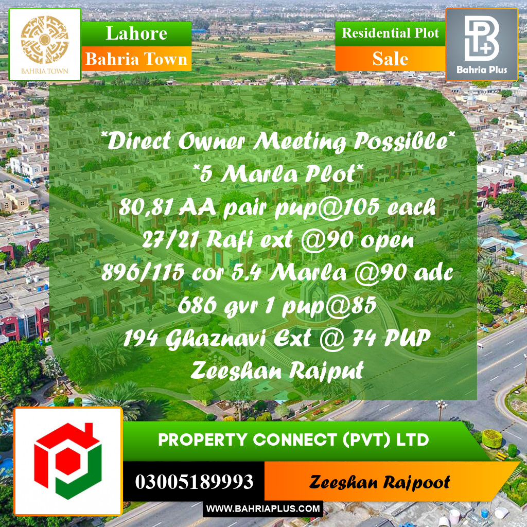 Residential Plot for Sale in Bahria Town, Lahore - (BP-337334)