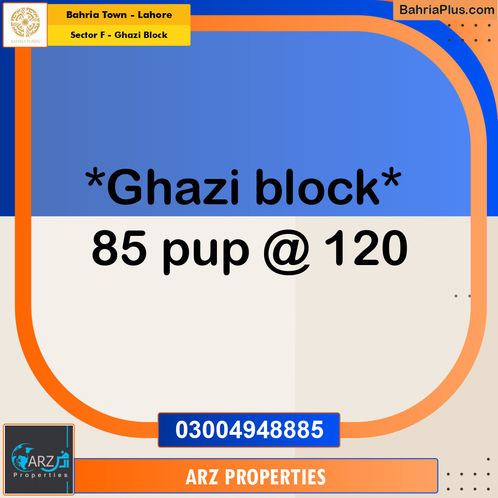 Residential Plot for Sale in Sector F - Ghazi Block -  Bahria Town, Lahore - (BP-337340)