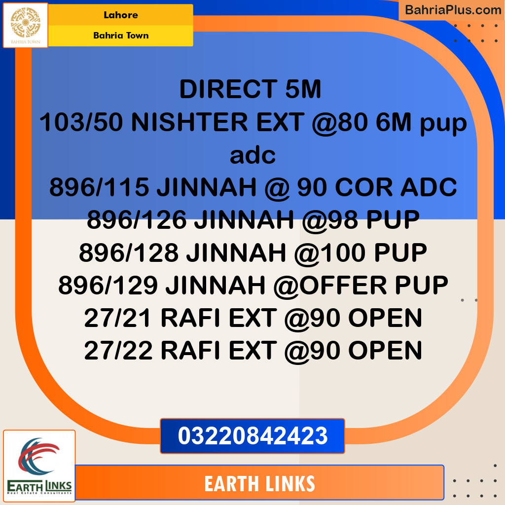 Residential Plot for Sale in Bahria Town, Lahore - (BP-337348)