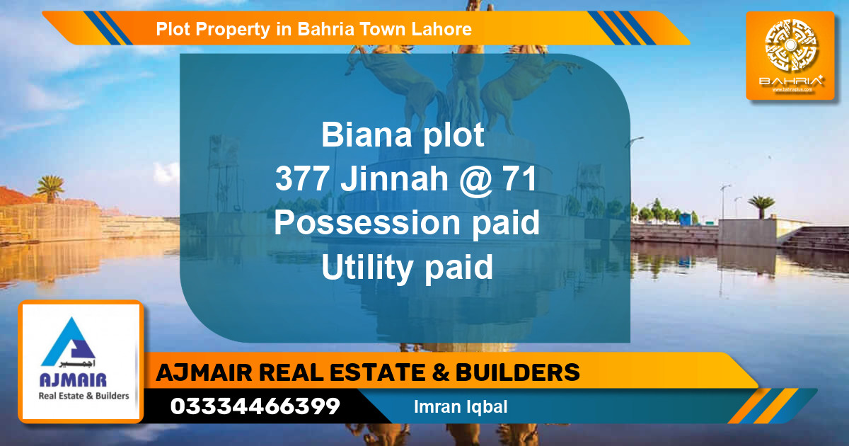 Residential Plot for Sale in Bahria Town, Lahore - (BP-34361)