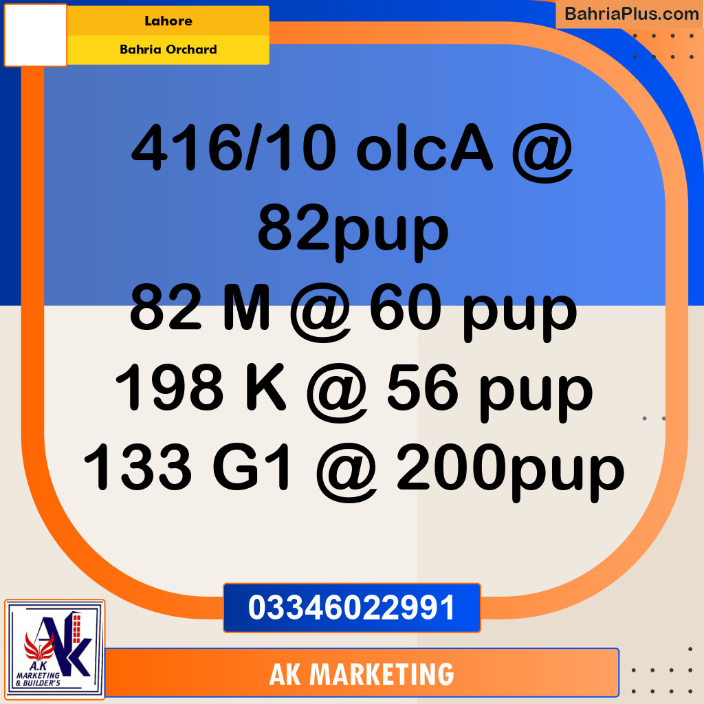 10 Marla Residential Plot for Sale in Bahria Orchard, Lahore - (BP-343702)