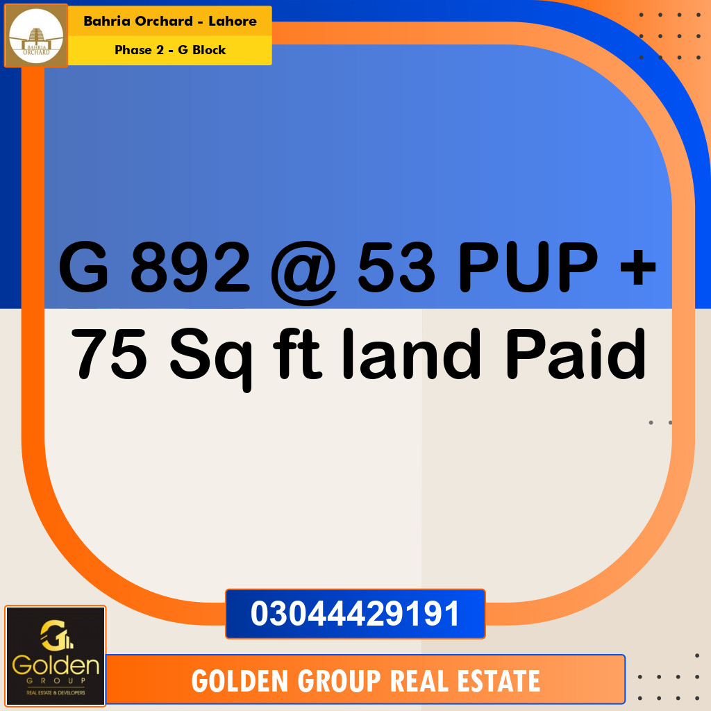 5 Marla Residential Plot for Sale in Phase 2 - G Block -  Bahria Orchard, Lahore - (BP-344049)