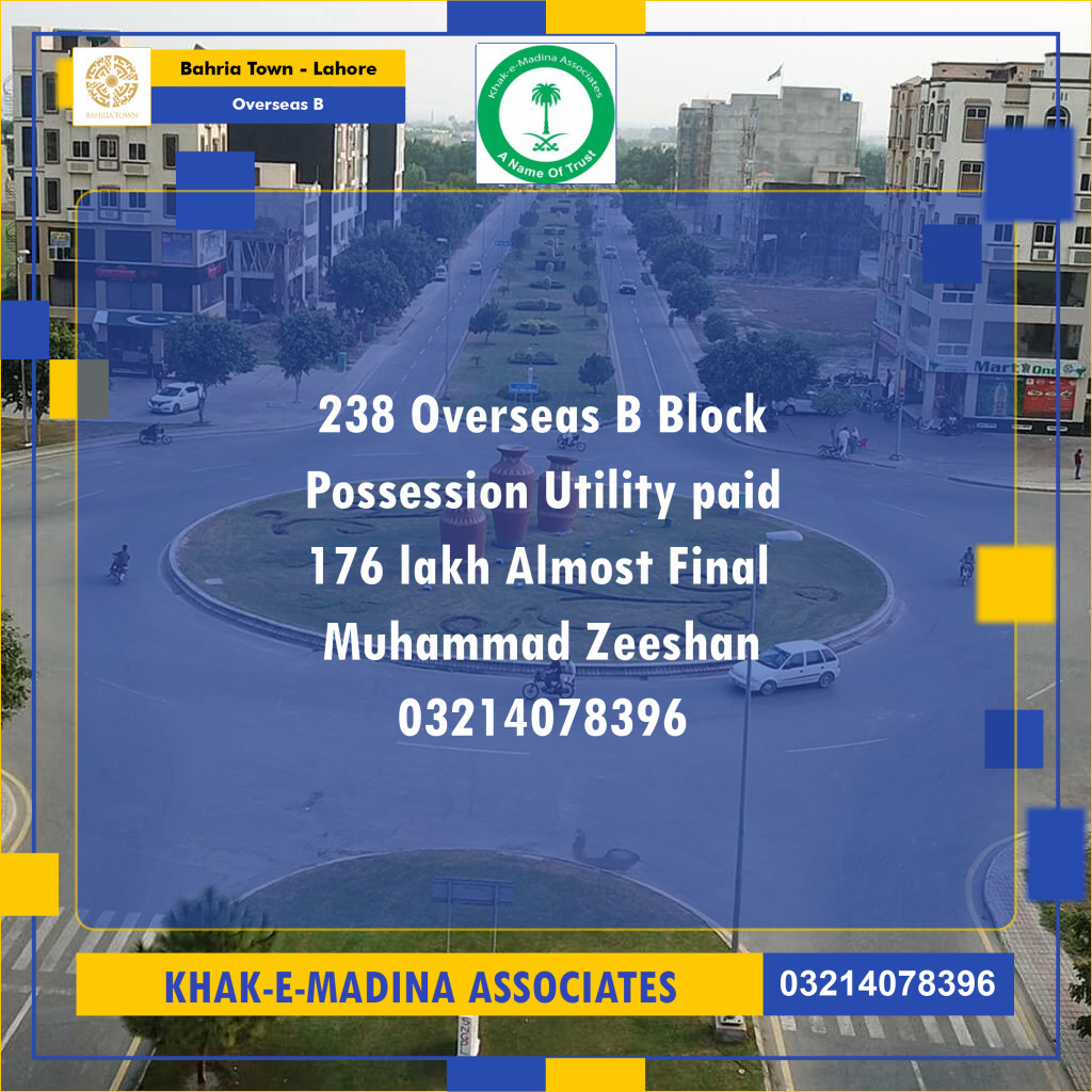 10 Marla Residential Plot for Sale in Overseas B -  Bahria Town, Lahore - (BP-344127)