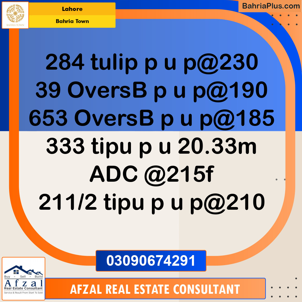 Residential Plot for Sale in Bahria Town, Lahore - (BP-345420)