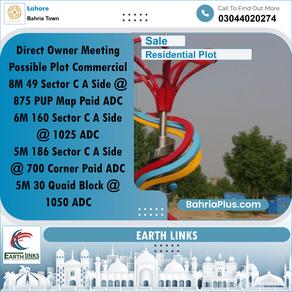 Residential Plot for Sale in Bahria Town, Lahore - (BP-346821)