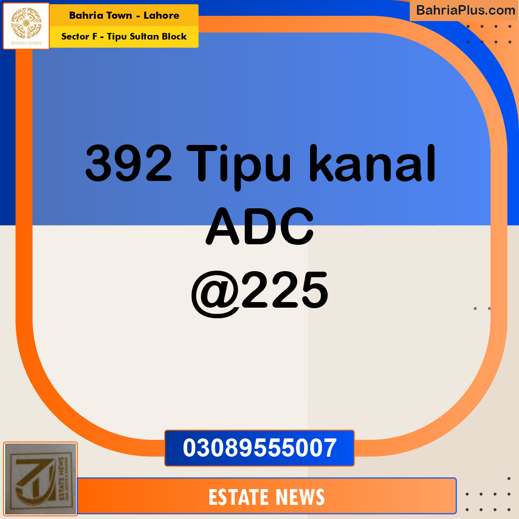 Residential Plot for Sale in Sector F - Tipu Sultan Block -  Bahria Town, Lahore - (BP-346962)
