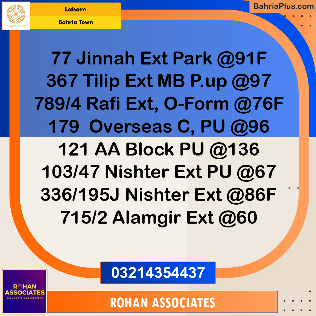 Residential Plot for Sale in Bahria Town, Lahore - (BP-346993)