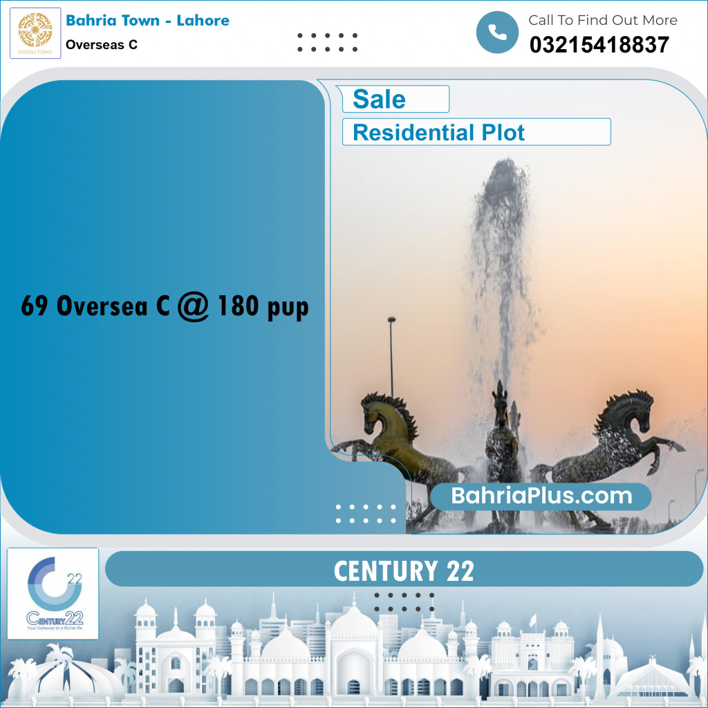 10 Marla Residential Plot for Sale in Overseas C -  Bahria Town, Lahore - (BP-347004)