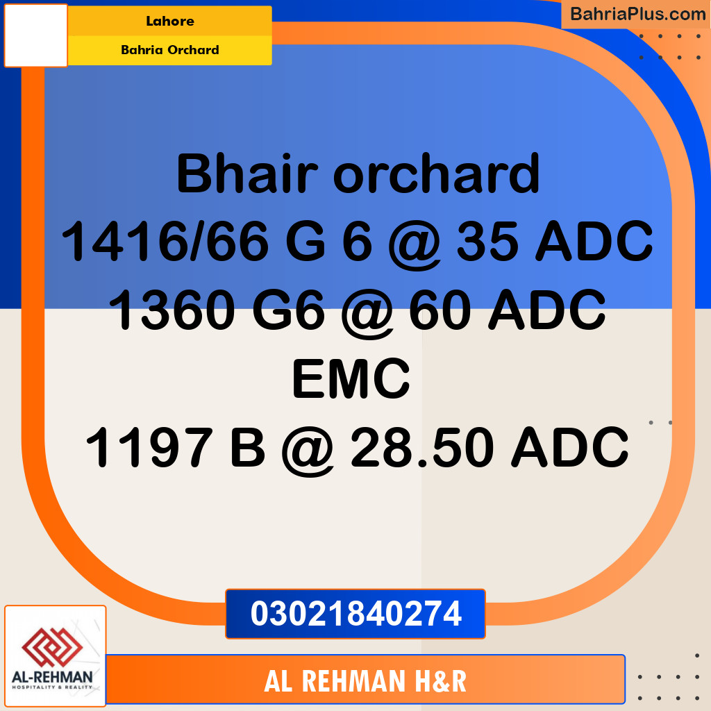Residential Plot for Sale in Bahria Orchard, Lahore - (BP-347204)