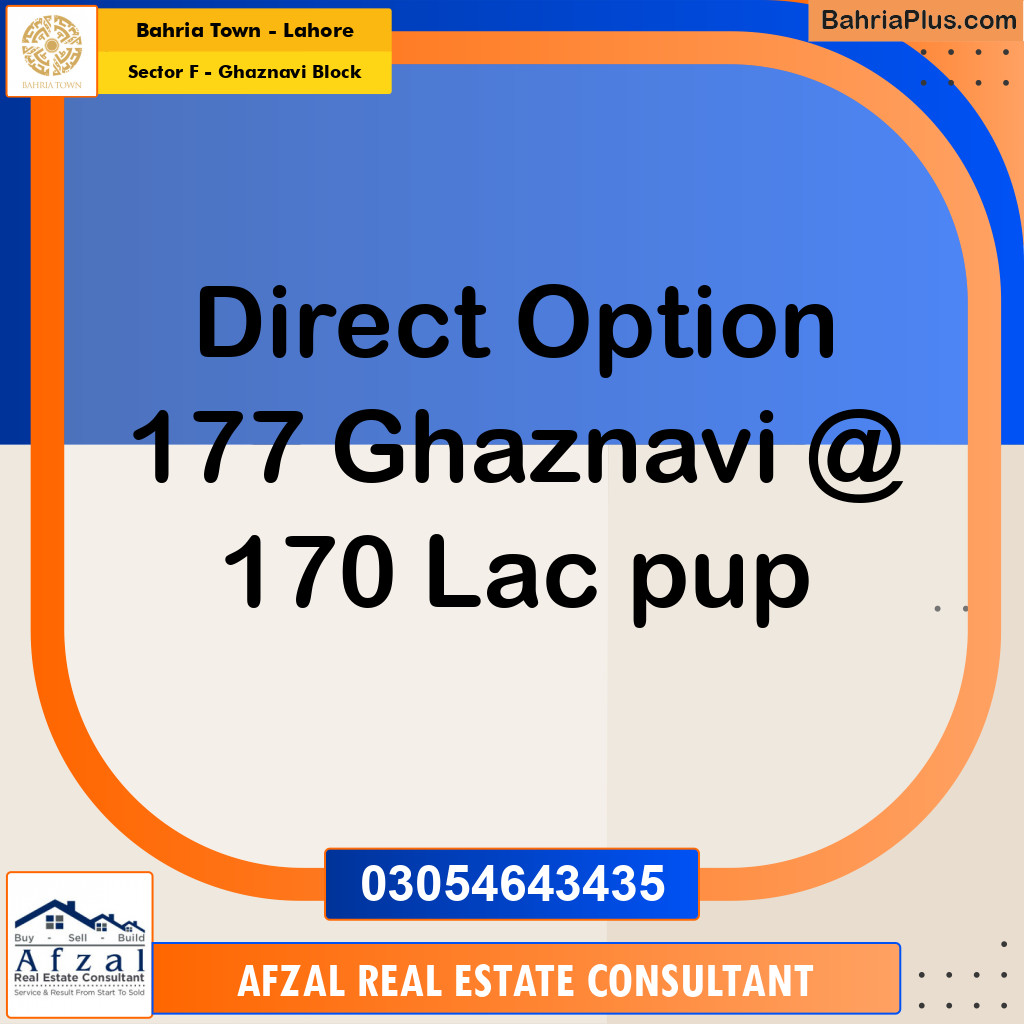 Residential Plot for Sale in Sector F - Ghaznavi Block -  Bahria Town, Lahore - (BP-347216)