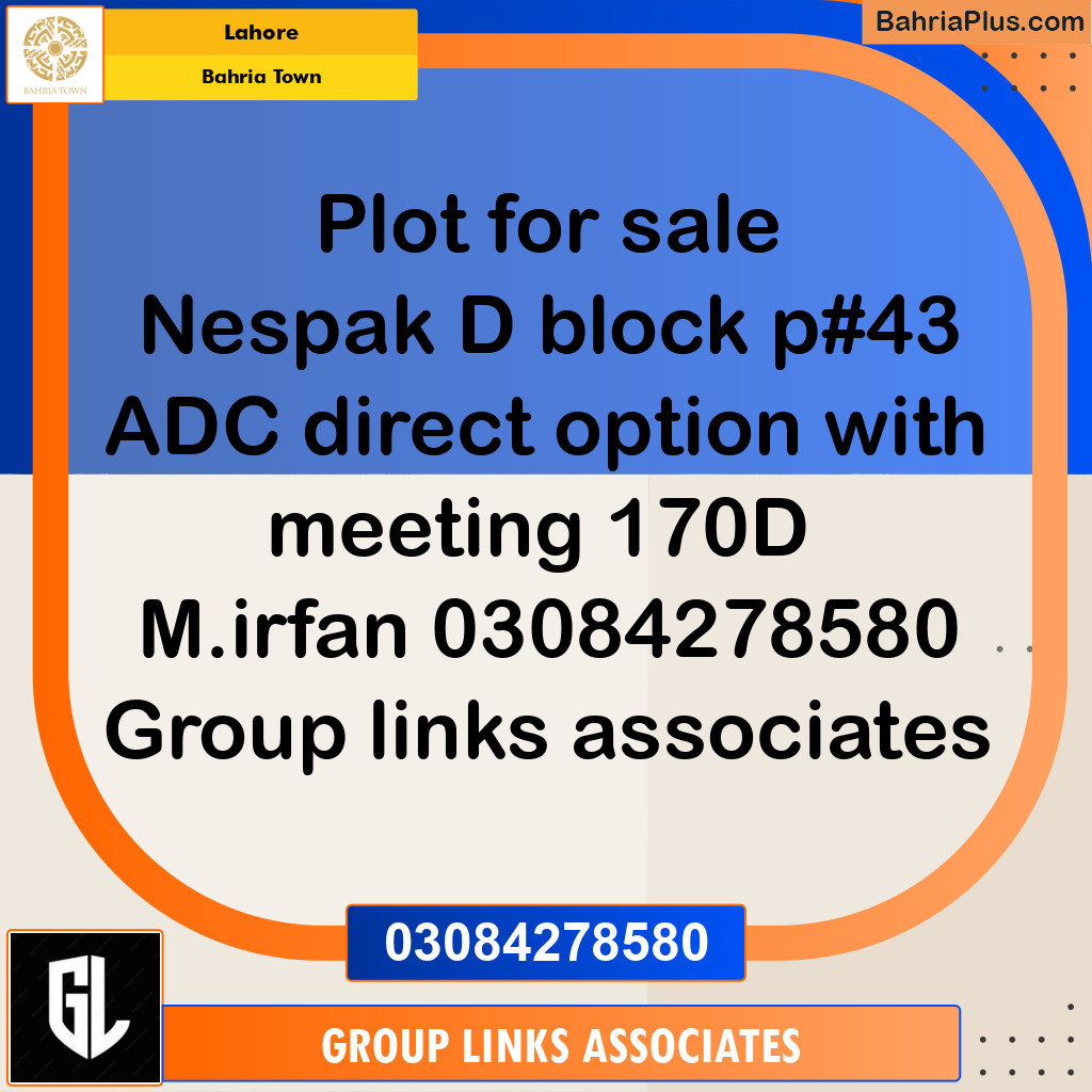 Residential Plot for Sale in Bahria Town, Lahore - (BP-347246)