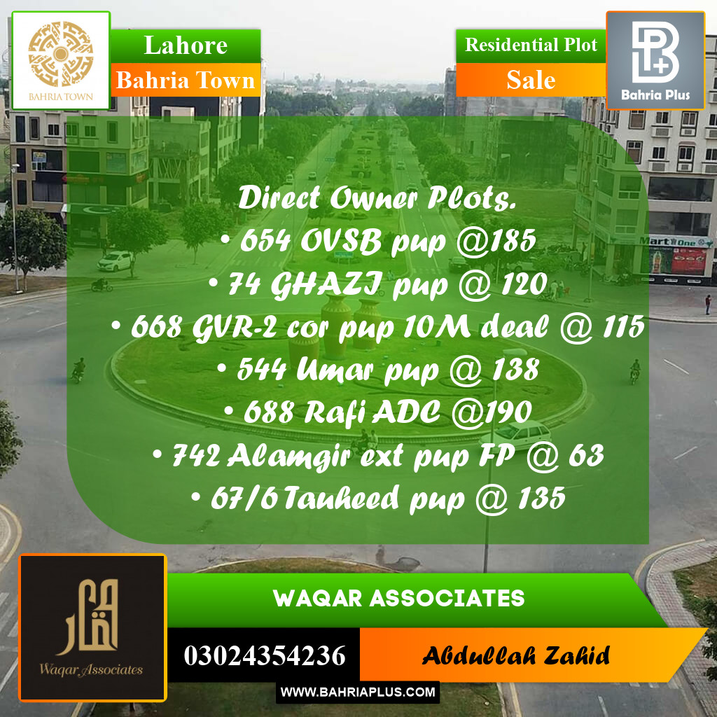 Residential Plot for Sale in Bahria Town, Lahore - (BP-347296)