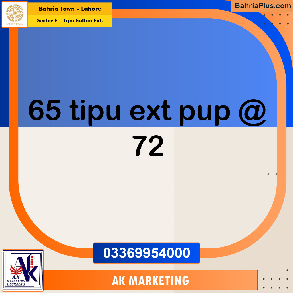 5 Marla Residential Plot for Sale in Sector F - Tipu Sultan Ext. -  Bahria Town, Lahore - (BP-347326)