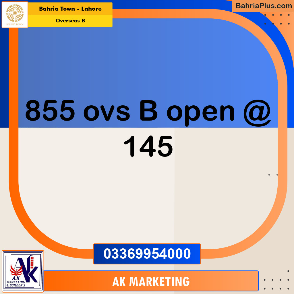 10 Marla Residential Plot for Sale in Overseas B -  Bahria Town, Lahore - (BP-347398)