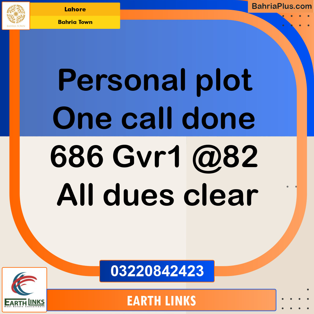 Residential Plot for Sale in Bahria Town, Lahore - (BP-347420)