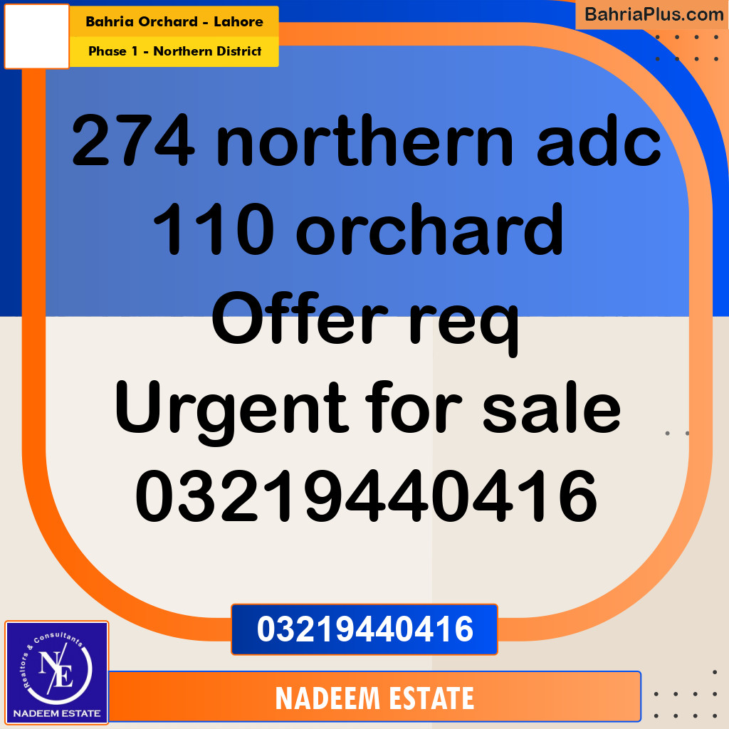Residential Plot for Sale in Phase 1 - Northern District -  Bahria Orchard, Lahore - (BP-347490)