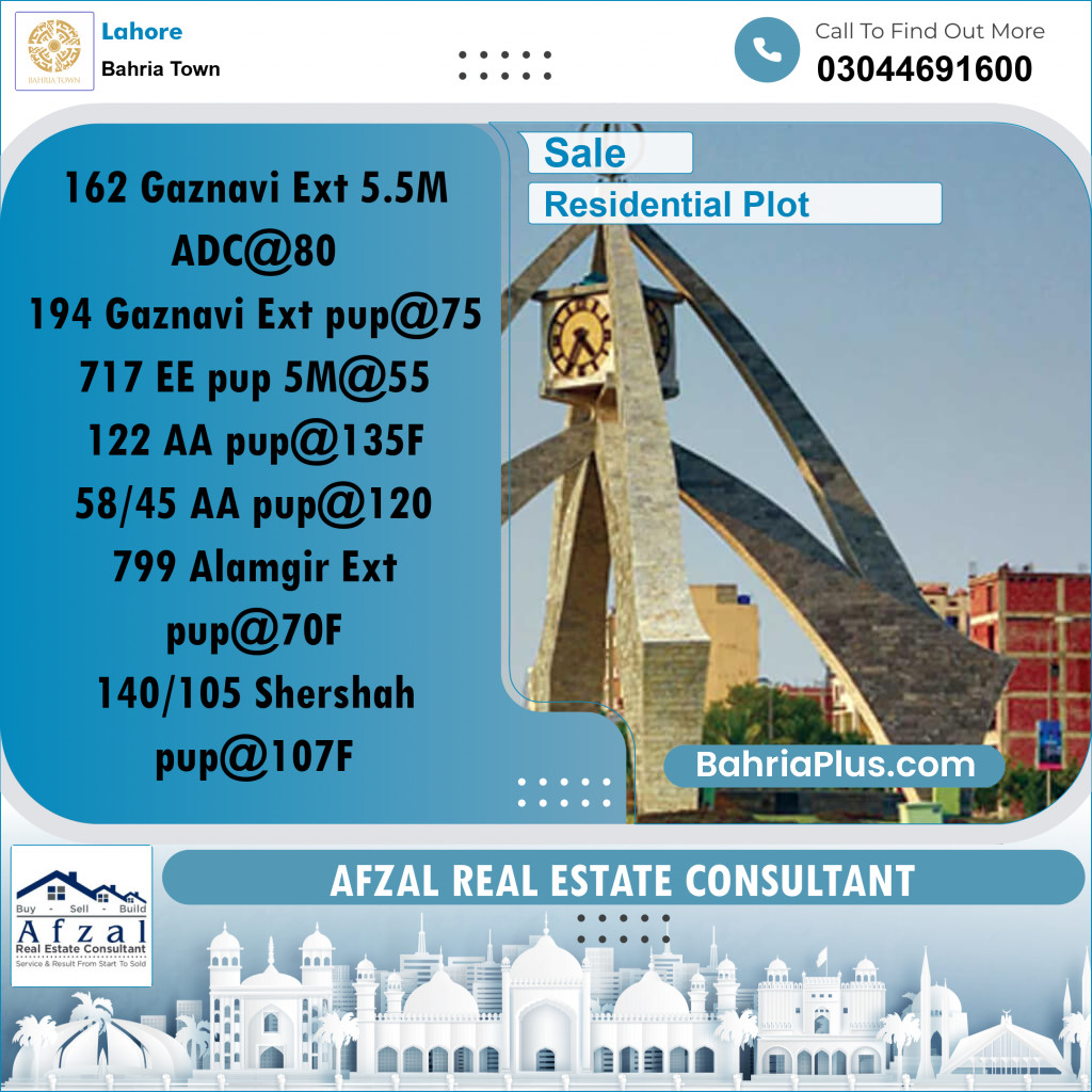Residential Plot for Sale in Bahria Town, Lahore - (BP-347607)