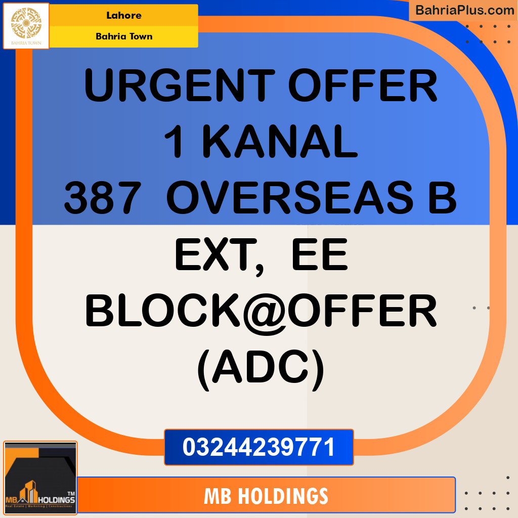 Residential Plot for Sale in Bahria Town, Lahore - (BP-347648)