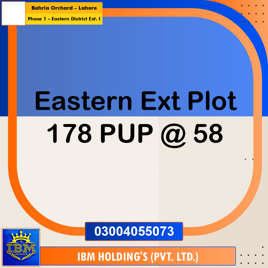 5 Marla Residential Plot for Sale in Phase 1 - Eastern District Ext. I -  Bahria Orchard, Lahore - (BP-347663)