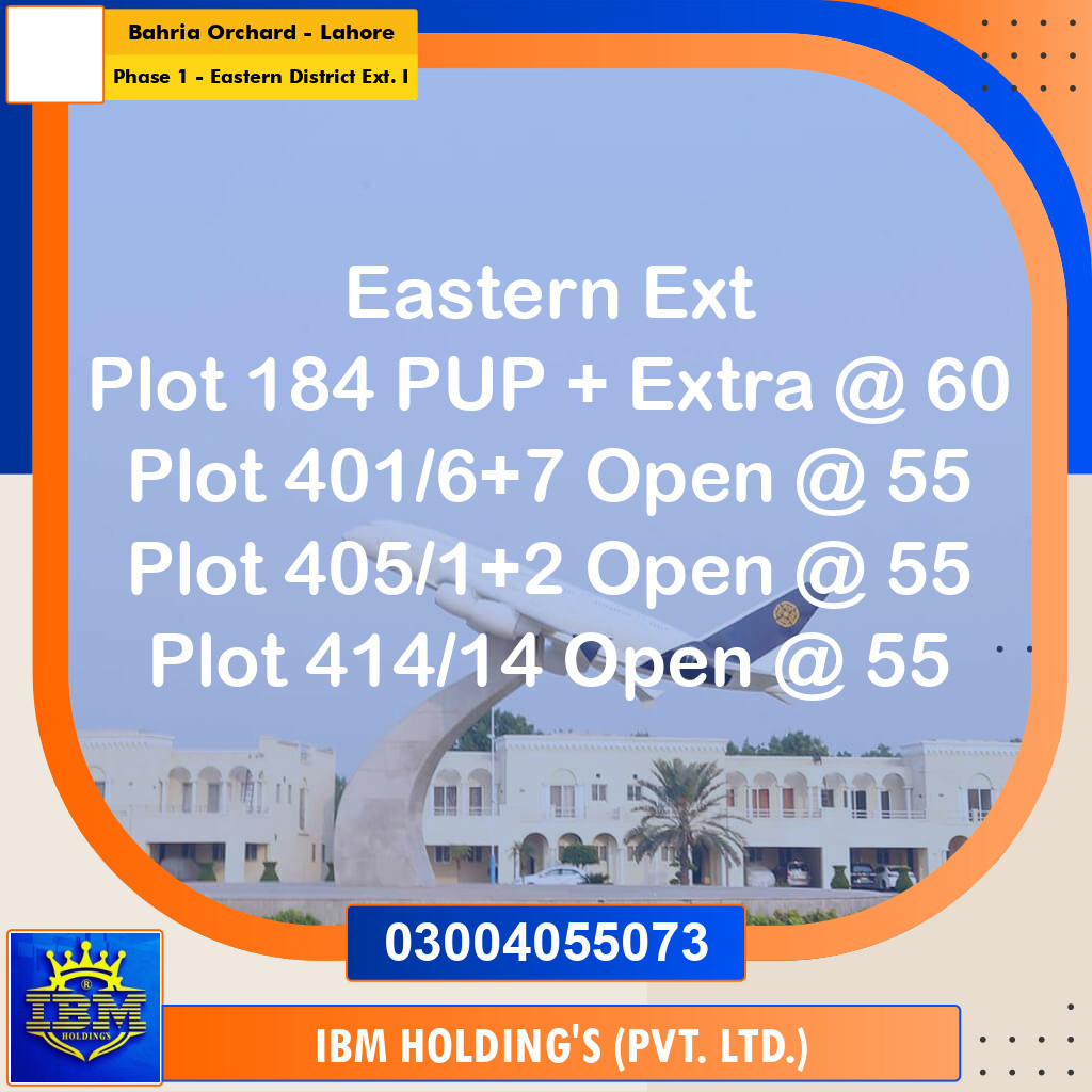 5 Marla Residential Plot for Sale in Phase 1 - Eastern District Ext. I -  Bahria Orchard, Lahore - (BP-347665)