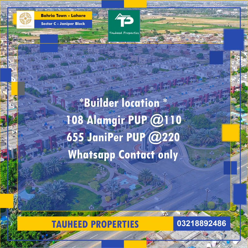 10 Marla Residential Plot for Sale in Sector C - Janiper Block -  Bahria Town, Lahore - (BP-347671)