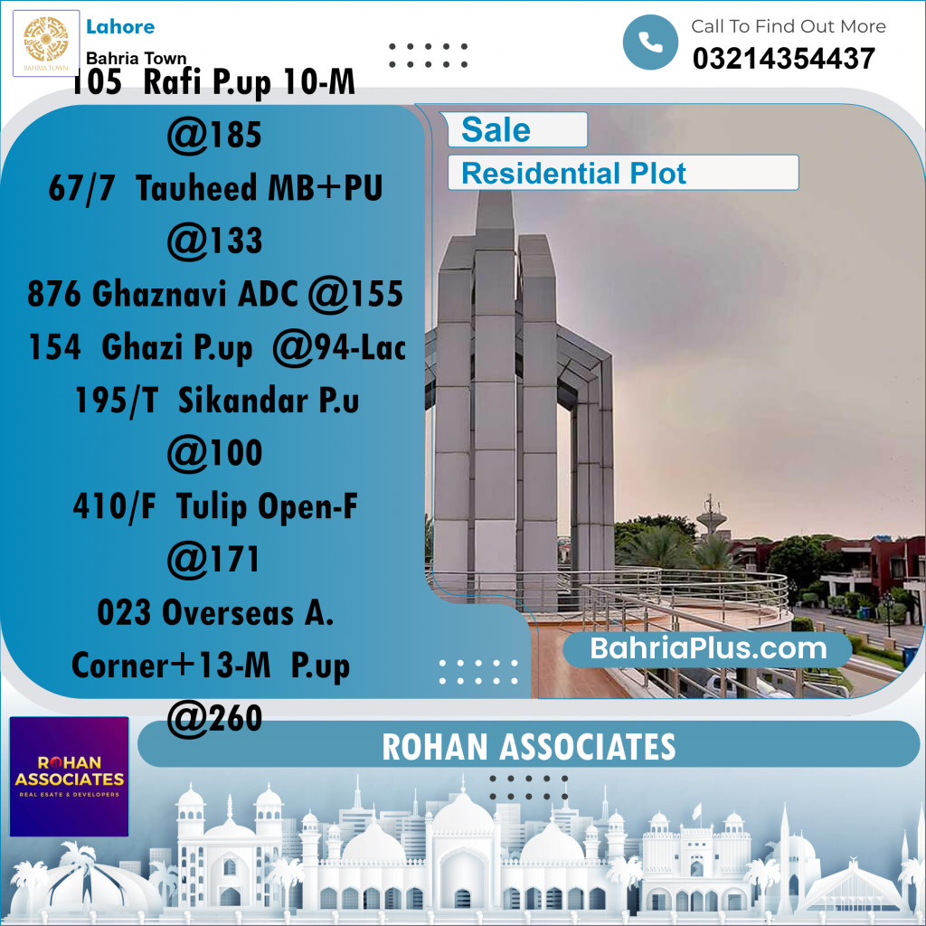 Residential Plot for Sale in Bahria Town, Lahore - (BP-347763)